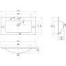 Раковина 91x46,5 см BELBAGNO ETNA BB910/465-LV-VTR-BO